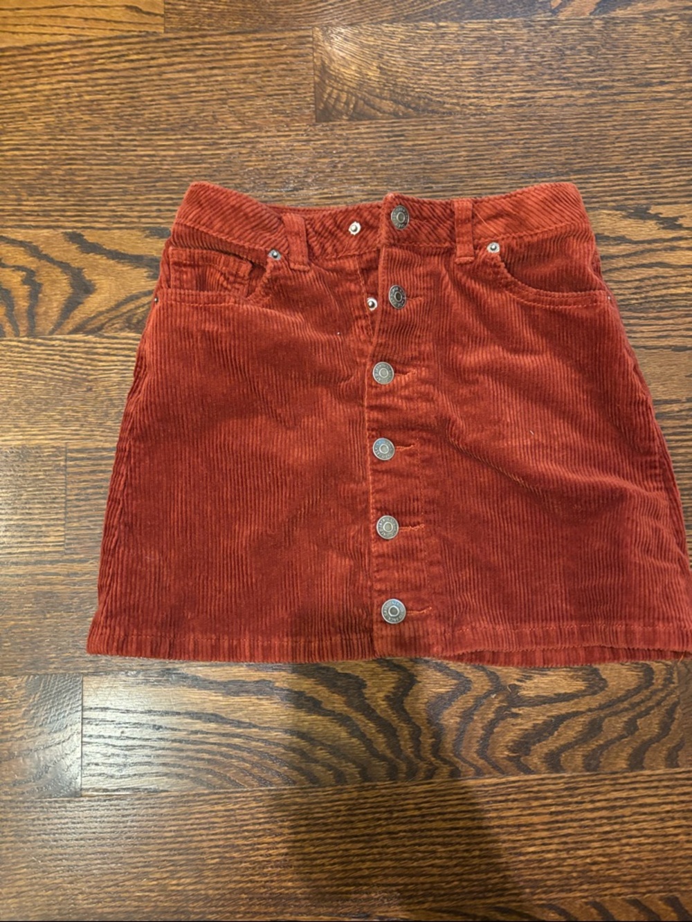 Cat & Jack Rust Orange Corduroy Button-Front Skirt